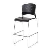 Boss Black Stool With Chrome Frame, B16400-BK-2